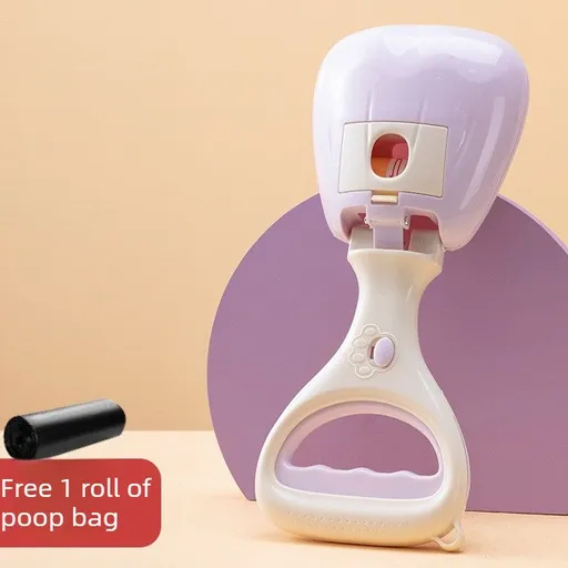 Portable Dog Poop Pickup Tool for Outdoor Walks-purple