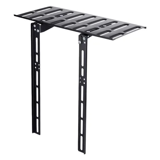 Black Wall Shelf for TV Set Top Box Storage, Punch Free Steel Rack