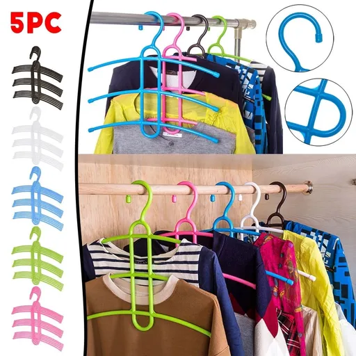 5Pcs White Hangers Plastic Hangers Clothing Hangers Ideal for Everyday Standard Use