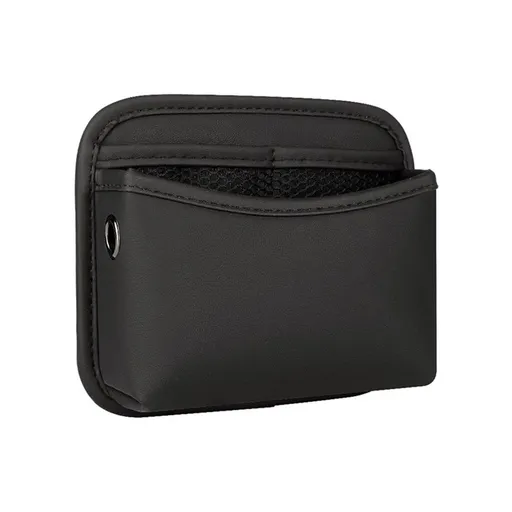 Car Seat Side Storage Pocket, Small Organizer,PU Leather Multifunctional Console Side Organizer Bag for Phone, keys, sunglass,wallet,ect (Black)