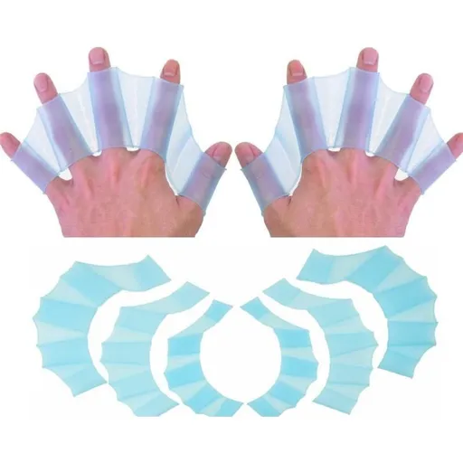 3 Pair Silicone Swimming Gloves Finger Frog Type Webbed Aquatic Training Water Resistance Fitness Paddle Aerobics for Men Women