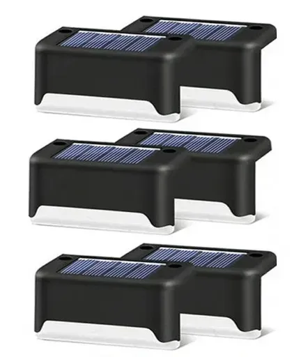 Multicoloured warm Solar LED Deck Lights - 4-Pack Warm White Outdoor Pathway and Step Lamps