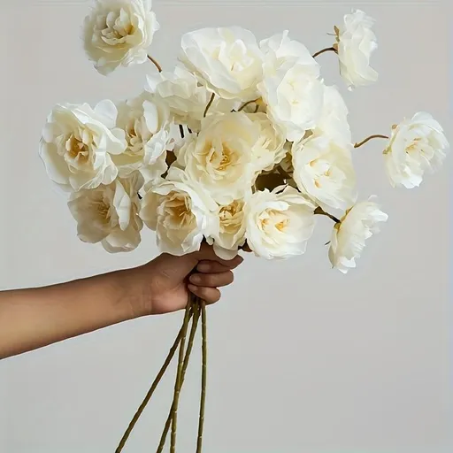 Artificial Peony Flowers 40 Piece Elegant White Wedding Decorations