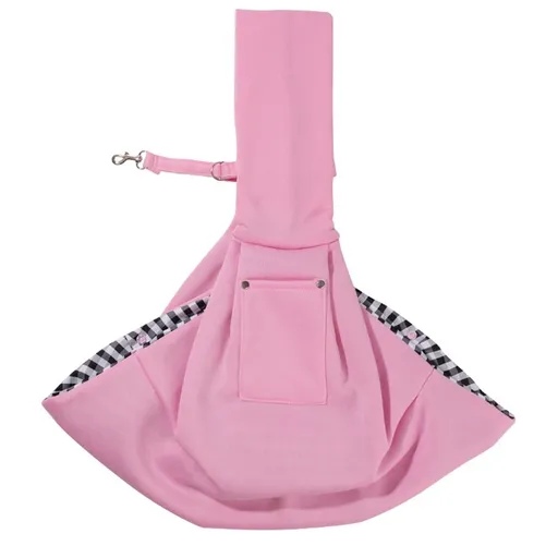 Small Dog Sling Carrier - Zipper Pocket & Adjustable Strap - Suitable for Everyday Travel Small Dogs and Cats (pink)