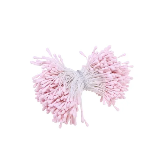 DIY Headwear Pearl Flower Making Buds Flower Floral Stamens for Flower Making Plaster pink 1 Bundles，2.17-Inch