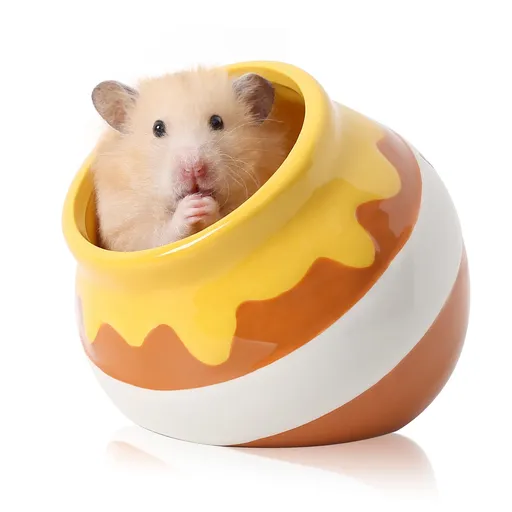 Hamster Sand Bath Container Small Animals Shower and Digging Bathroom Toilet, Ceramics Honey Pot Bathtub for Dwarf Hamster.