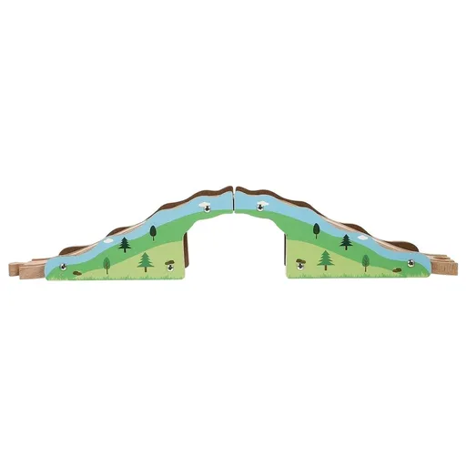 Train Track Toy Wooden Bridge Set Tracks Bridges Toys Expansion Railway Lifting Kids Crossing Cartoon Suspension Brick
