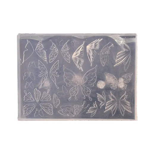 Multipurpose 3D Nail Art Carving Mould Templates with Butterfly and Moon Designs for Acrylic Nail Craft Projects
