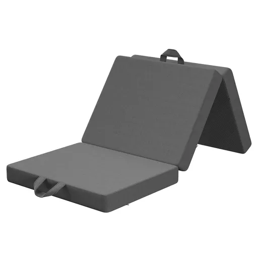 10cm Small King Single BedStory 3-Fold Mattress Folding Foam Bed Washable Cover, 190x80cm