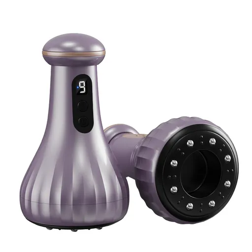 Electric Cupping & Gua Sha Massager - 9 Levels Heat & Suction, Red Light Therapy, USB-C Rechargeable(Purple)