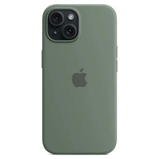 iPhone 15 Case Compatible with MagSafe Scratch-resistant Silicone Case Red Green