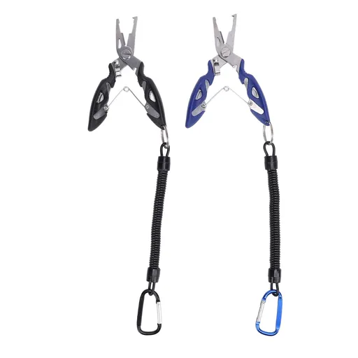 2PCS Fishing Pliers Stainless Steel Multifunctional Hook Remover Line Cutter Split Loop Opener Braid Scissors Pliers Fishing Gear for Men