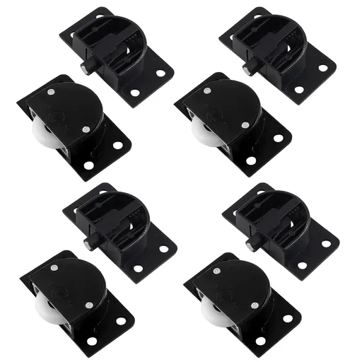 4 Pairs Sliding Door Pulley Plastic Sliding Door Roller for Cabinet Barn Door Wardrobe Closet(Black)
