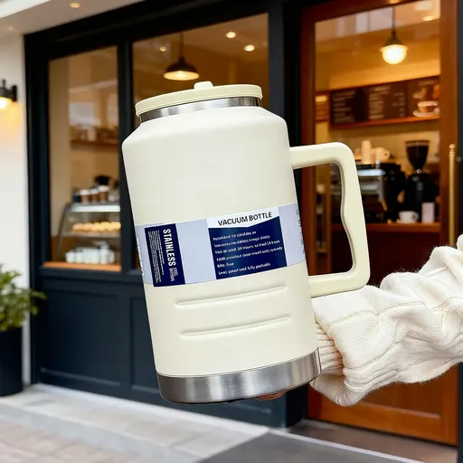 Giant Vacuum Flask 67.63oz, 304 Inner 12-24H Long-Lasting Heat & Cold Retention, Leak-Proof Portable, Must-Have for Commuting & Outdoor!(Cream white)