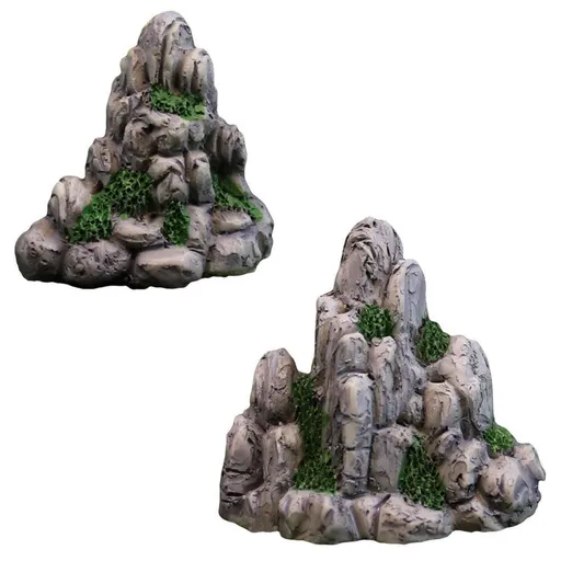 2 pcs Aquarium Ornaments Mountain View Landscape Shaped Resin Classical Aquarium Decorations for Fish Tank