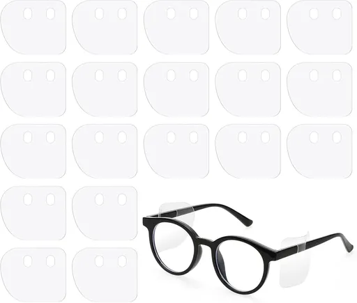 Clear Glasses Safety Side Shields Plastic Protector Shield for Glasses Slip on Side Guards Fit Most Frames
