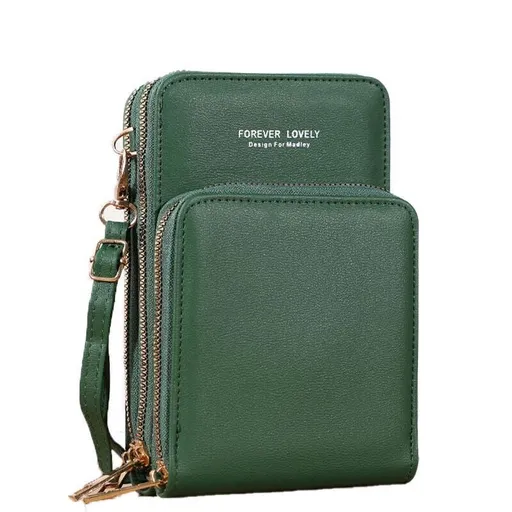 Women Crossbody Phone Purse Touch Screen Bag Rfid Blocking Wallet Shoulder Strap - Dark Green