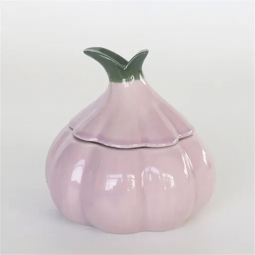 Garlic Keeper for Counter, with Lid GarlicSaver,Garlic Holder Storage Container toKeep,Sugar Salt Pot Seasoning Canister (purple)