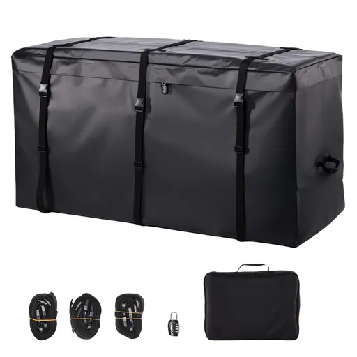 Hitch Cargo Carrier Bag, Waterproof 840D PVC, 152 x 61 x 77.8 cm (25 Cubic Feet), Heavy Duty Cargo Bag for Truck Bed Storage with Reinforced Straps, Suitable for Car SUV Vans Hitch Basket