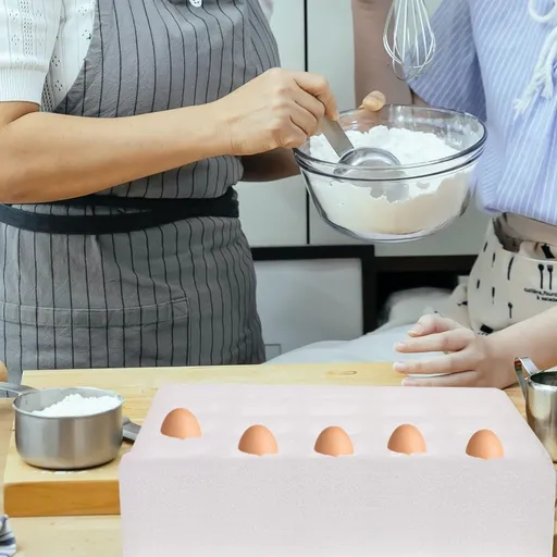 White Egg Foam Holder Tray for Shipping and Kitchen Storage with Easy Carry Features