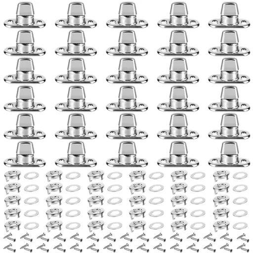 30 Piece Set Grade Twist Lock Fasteners Turn Button Eyelet and Stud, Mounting Screws for Canvas Marine Fastener Turn Buttons