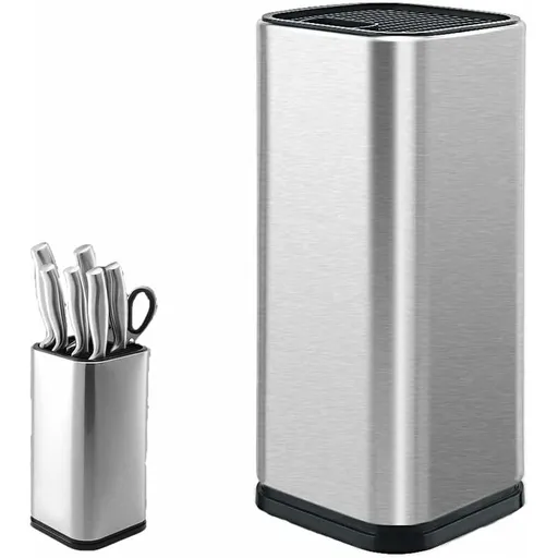 Knife Block, Stainless Steel Knife Holder, Kitchen Knife Holder, Square Knife Holder, For Knives And Scissors (Square)