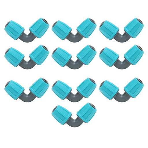10PCS 16mm Lock Barbed Connector PE 90° Elbow Hose Joint Garden Agricultural Drip Irrigation Fitting
