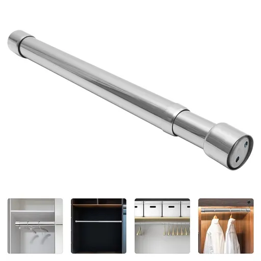 2Pcs Stainless Steel Telescopic Clothing Drying Rod Retractable Adjustable Clothes Rail for Home