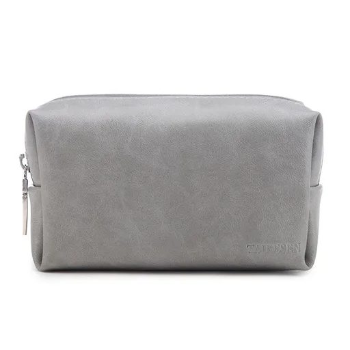 Tuckson PU Leather Storage Bag for MacBook Accessories Gentleman Grey 17*10*5.5cm