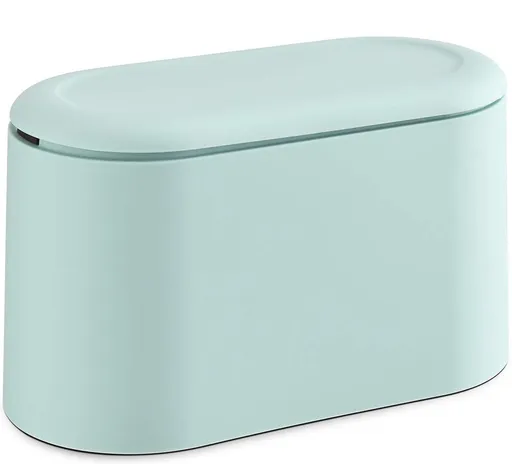 Trash Can - Sensor Trash Can - Sturdy - Countertop Waste Bin - Mini Trash Can - Desktop - Tabletop Waste Bin - Plastic Trash Can - Bathroom Waste Bin - Recycling Waste Bin - Car Trash Can - Blue - Office Trash Cans - Home / Office