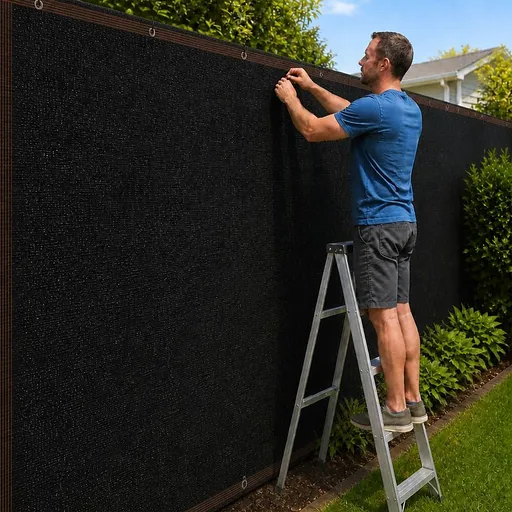 Fence Privacy Screen – 20mx2m Black HDPE Mesh Windscreen