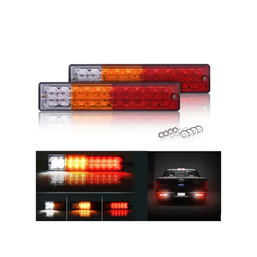Trailer Taillight HL-F-081 Trailer Tail Light Assorted Color 1 Pair Plastic LED 23.70X5.00X3.10CM Assorted Color