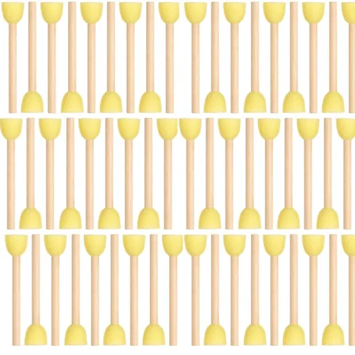 100 Pieces Round Sponge Foam Brush Set Paint Sponge Daubers with Wooden Handle Foam Stencil Brush Painting Tools for Painting Crafts
