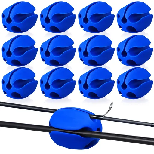 12 Pcs Portable Fishing Rod Fixed Ball 5 Holes Rubber Fishing Pole Puller Rubber Fishing Pole Clips Silicone Fishing Rod Holder