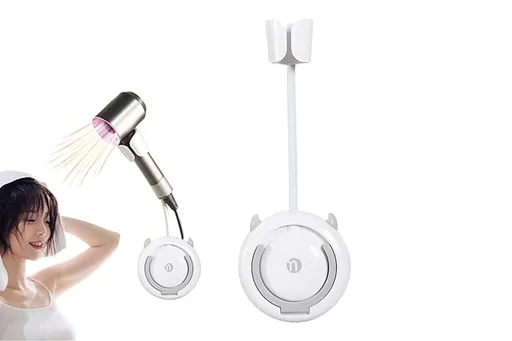 Hands-Free Hair Dryer Holder Adjustable Lazy Bracket -White-gray