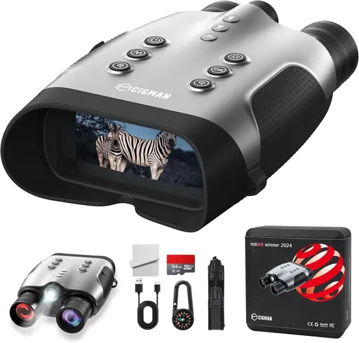 CIGMAN True 4K Night Vision Binoculars,Infrared Goggles with Full-Color Low-Light Imaging, 7-Layer Coated Lens,18H Battery for Wildlife, Security, Outdoor Adventure