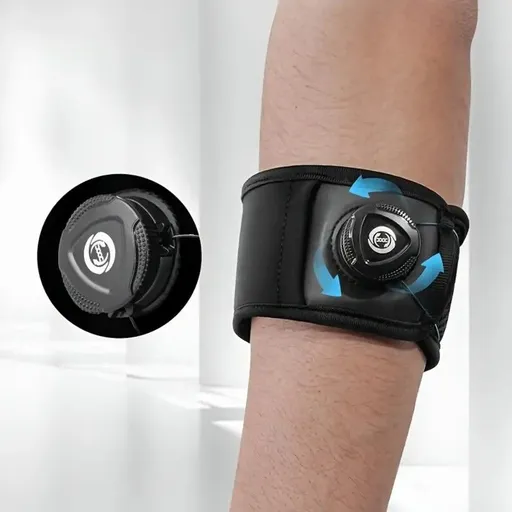 BOA Knob Elbow Brace | Adjustable Elastic Compression Support, Built-in Cushioning & Shock Absorption, Suitable for Baseball/Badminton/Tennis/Volleyball, Black Unisex