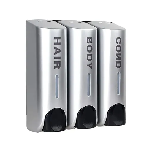 3 Sizes Soap Dispenser Wall Mount Hand Wash Bathroom Shampoo Shower Liquid Manual - Triple