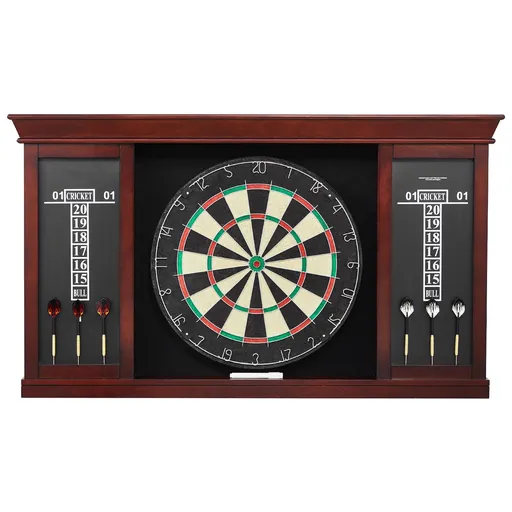Dartboard and Cabinet Set, Ready-to-Play Bundle Official Size Dartboard Cabinet Set, Steel Tip Dart Cabinet, Features Easy Assembly, Complete with All Accessories, Perfect for Cricket Games