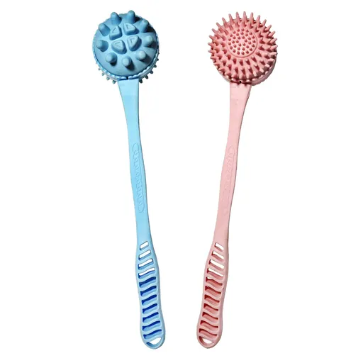 2 Pack Massage Hammer for Shoulder Soreness Relief, 15 Inch Long Handheld Plastic Hammer for Whole Body Legs Arms Back (Blue+Pink)