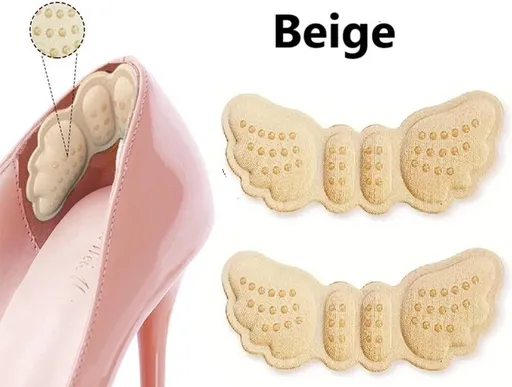 Anti-Slip Butterfly Heel Sole for Women | Anti-Slip Heel | Anti-Blister Plaster | Anti-Blisters | High Heel Heel Protectors | 1 Pair | Beige