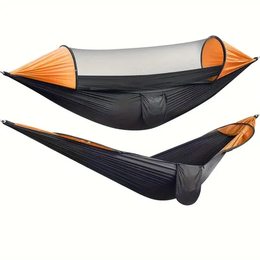 Sun-Protection Outdoor Hammock|2-in-1 Detachable Mosquito Net, Portable Camping Essential。orange