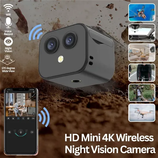 HD Mini 4K Wireless Camera WiFi Dual Lens Night Vision Magnetic Security
