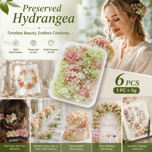 Warm Mixed Tone Preserved Hydrangea Soap Craft Floral Kit 6 Boxes 5g Each