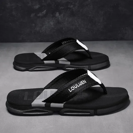 Men's Flip Flops: 4 Colors, EVA-PVC Blend, Comfort & Style for Summer Beach & Daily Wear(Black-gray-41)