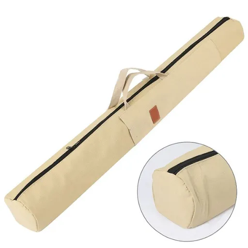 Canvas Fishing Rod Bag Large Capacity With Umbrella Pocket Shoulder Strap Handle For Fishing Outdoor Camping Hiking