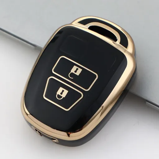 Morning and Evening Toyota Key Case TPU Black-Two keys