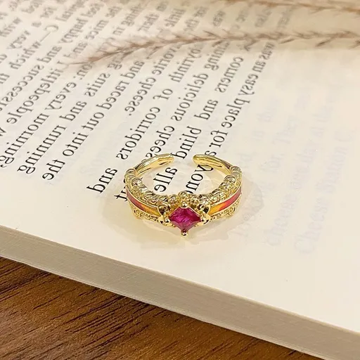 Drip‑Paint Enamel Adjustable Finger Ring | Holiday Dating Gift | Luxury Versatile Open‑End Women Statement Ring