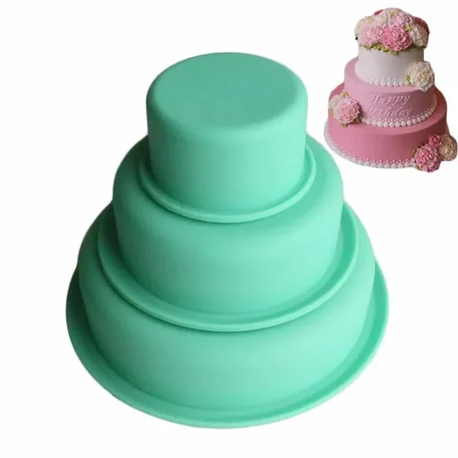 Round Cake Pan Set Silicone Cake Molds Baking Pans for 3 Tier Cake Layer Tin, Wedding Anniversary, Halloween