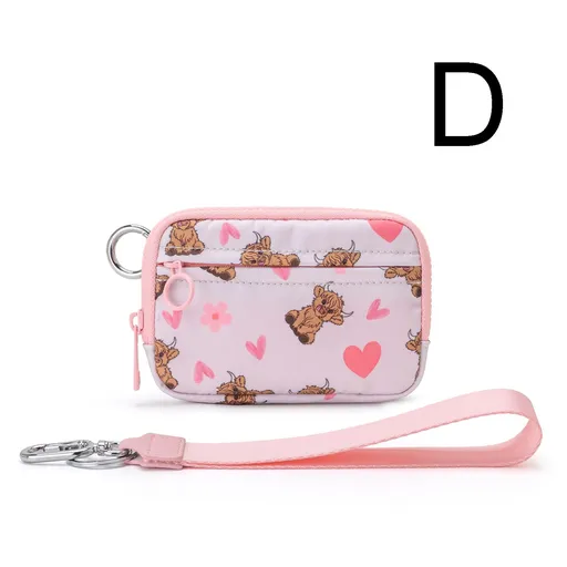 Waterproof Oxford Wristlet Wallet Card Holder with Detachable Wrist Strap, Multi-Pocket Zipper Pouch for Cards, Cash, Keys and Earphones, Ideal for Running, Fitness and Travel (D)